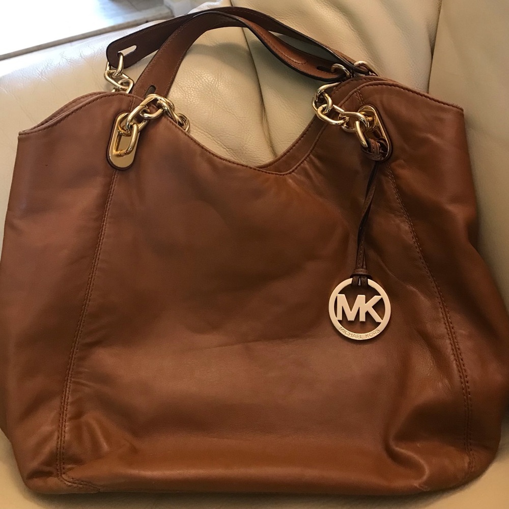 Michael Kors Brown Leather Hobo Bag
